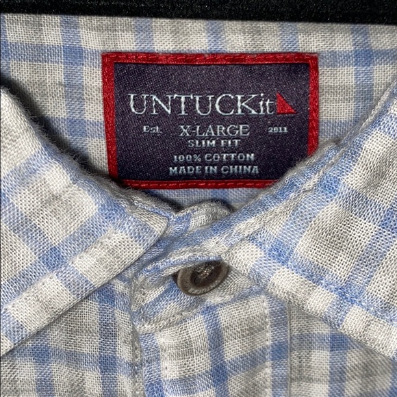 UNTUCKit blue / grey XL button down shirt - Picture 2 of 2